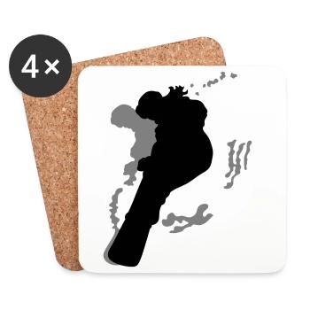 Snowboard Fille - Dessous de verre (lot de 4) - blanc - Devant