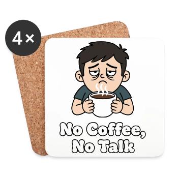 No Coffee No Talk - Coasters (set of 4) - white - Front