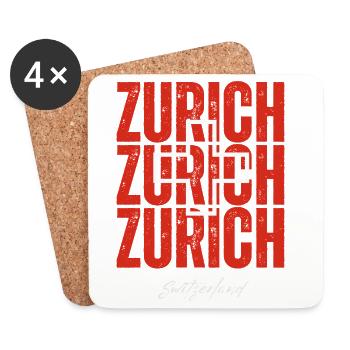I love Zurich, Zurich Switzerland - Coasters (set of 4) - white - Front