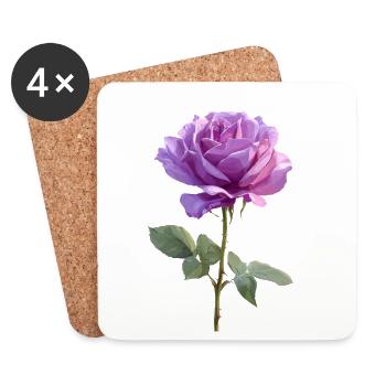 Violette Lila Rose - Untersetzer (4er-Set) - Weiß - Vorne