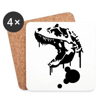 Dinosaurier - Untersetzer (4er-Set) - Weiß - Vorne