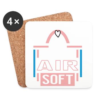 Airsoft Anniversary 10 Years Coach Player - Coasters (set of 4) - white - Front