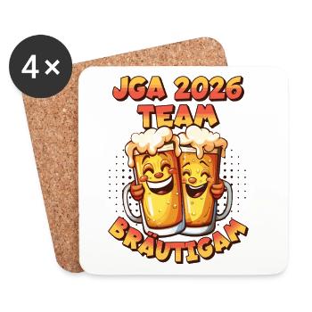 JGA 2026 Team Groom Beer Alcohol Drinking Funny - Coasters (set of 4) - white - Front