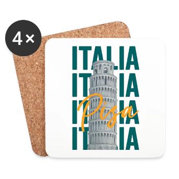 PISA - ITALIA - ITALY - ITALIEN - TOWER - TURM - Coasters (set of 4) - white - Front