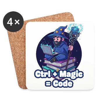 Ctrl Magic Code Zauberer - Untersetzer (4er-Set) - Weiß - Vorne