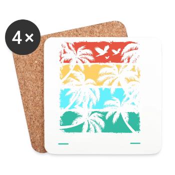 Fiji Fiji Fiji Fiji Fidschi Fidschi Fidschi - Coasters (set of 4) - white - Front