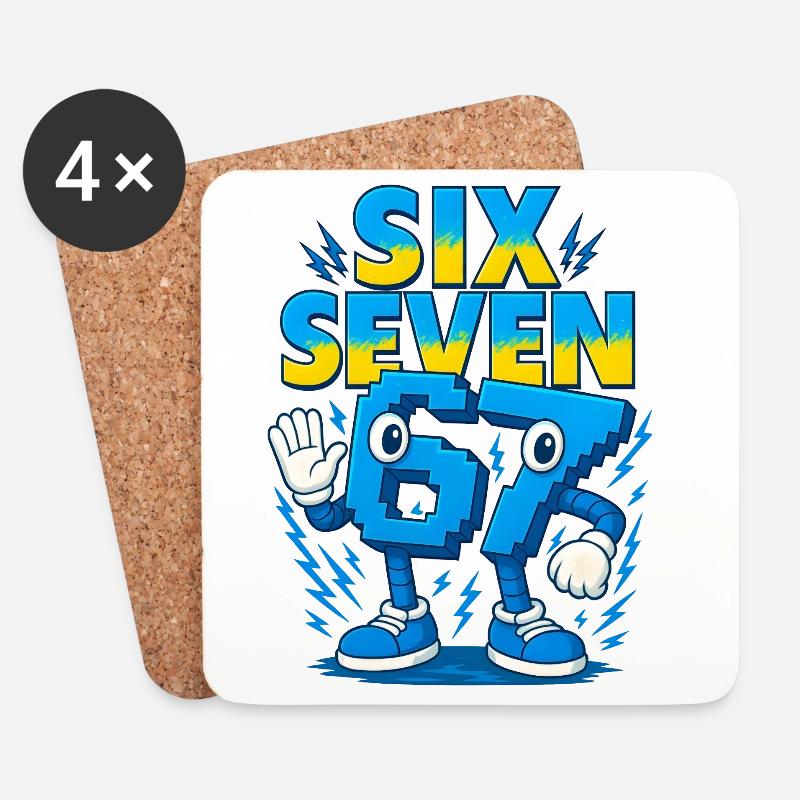 67 Six Seven 6-7 - Untersetzer (4er-Set) - Weiß