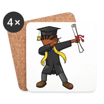 Afro Dabbing Kid Graduation Class 2026 Graduates - Coasters (set of 4) - white - Front
