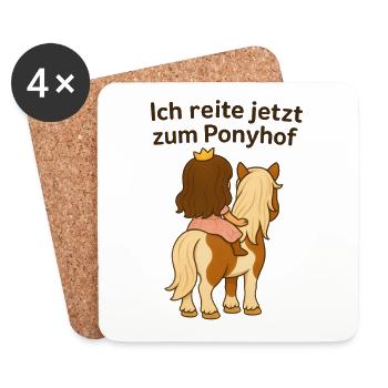 Ponyhof - Dessous de verre (lot de 4) - blanc - Devant