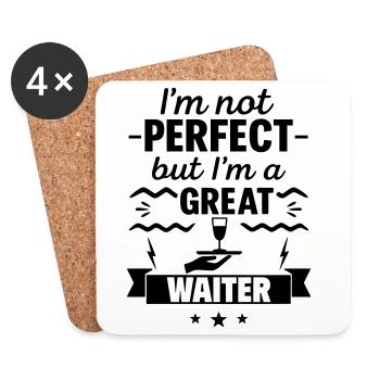 Pas parfait mais un super serveur - Dessous de verre (lot de 4) - blanc - Devant