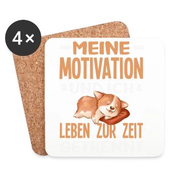 My motivation and I - currently separated - Coasters (set of 4) - white - Front