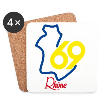 Rhône 69  - Dessous de verre (lot de 4) - blanc - Devant