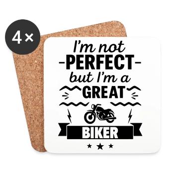 Not perfect but a great biker - Coasters (set of 4) - white - Front