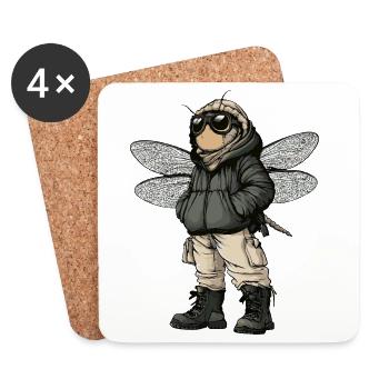 Libelle Cool Winter - Untersetzer (4er-Set) - Weiß - Vorne