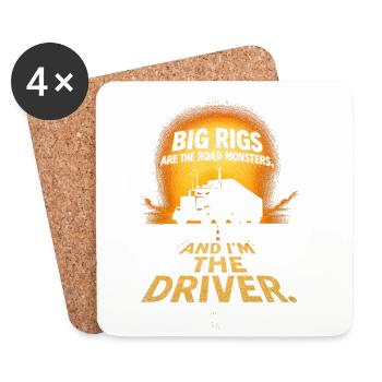 Big Rigs Road Monsters Fahrer - Untersetzer (4er-Set) - Weiß - Vorne