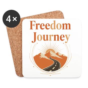 Voyage de la liberté – Le chemin vers la liberté - Dessous de verre (lot de 4) - blanc - Devant