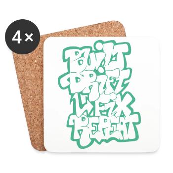 Built Drift Fix Repeat 04 - Coasters (set of 4) - white - Front