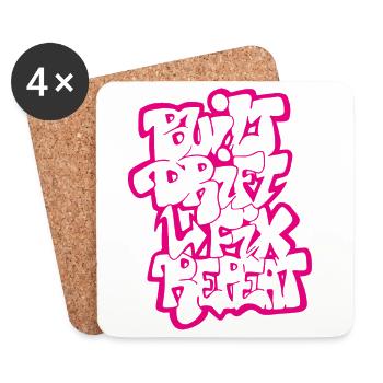 Built Drift Fix Repeat 03 - Coasters (set of 4) - white - Front