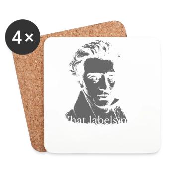 Identité vs Étiquette Kierkegaard Portrait - Dessous de verre (lot de 4) - blanc - Devant
