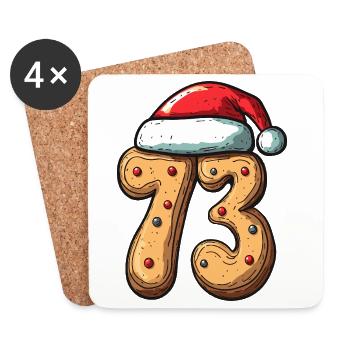 73 Numéro Cookie Noël - Dessous de verre (lot de 4) - blanc - Devant