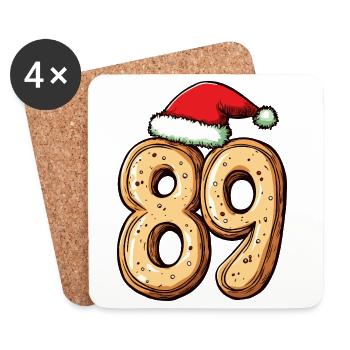 89 Numéro Cookie Noël - Dessous de verre (lot de 4) - blanc - Devant