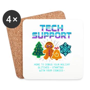 Lustiger Technischer Support Debug Weihnachten - Untersetzer (4er-Set) - Weiß - Vorne
