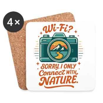 Nature instead of Wi-Fi - Coasters (set of 4) - white - Front