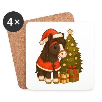 pony_weihnachten - Dessous de verre (lot de 4) - blanc - Devant