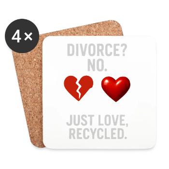 Funny Breakup & Divorce Party Shirt  - Coasters (set of 4) - white - Front