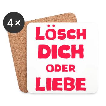 Funny Sayings Design Love Delete You - Coasters (set of 4) - white - Front