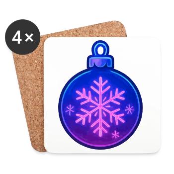 Christmas Ball Ornament - Coasters (set of 4) - white - Front