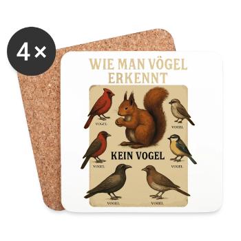Recognizing Birds Funny Bird Watching Ornithologi - Coasters (set of 4) - white - Front