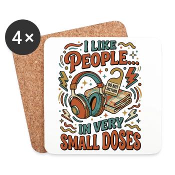 J’aime les gens à petites doses - Dessous de verre (lot de 4) - blanc - Devant