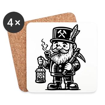 Bergmann Räuchermann Erzgebirge - Coasters (set of 4) - white - Front