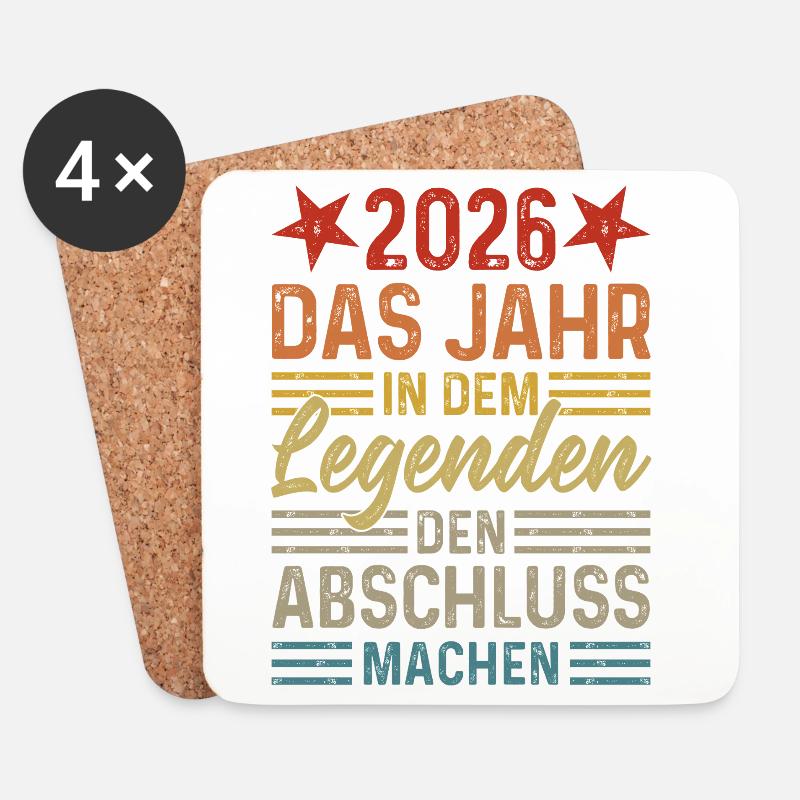 2026 Das Jahr in dem Legenden den Abschluss machen - Untersetzer (4er-Set) - Weiß
