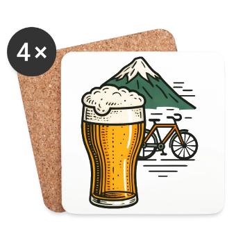 Mountain Beer Bike Ride - Coasters (set of 4) - white - Front