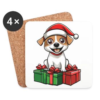 Jack Russel Terrier Hund Weihnachten Geschenke - Untersetzer (4er-Set) - Weiß - Vorne