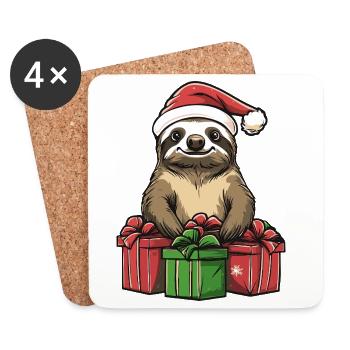 Sloth Christmas Gifts - Coasters (set of 4) - white - Front