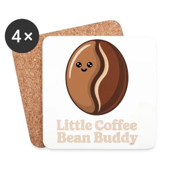 Grain de café - Dessous de verre (lot de 4) - blanc - Devant