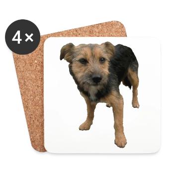 Hund - Untersetzer (4er-Set) - Weiß - Vorne