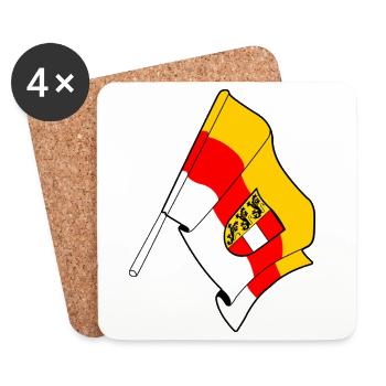 Drapeau de Kärnten - Dessous de verre (lot de 4) - blanc - Devant