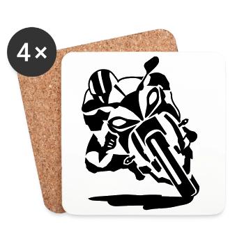 motocyclette - Dessous de verre (lot de 4) - blanc - Devant