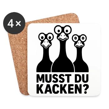 Do you have to poop funny kids geese googly eyes - Coasters (set of 4) - white - Front