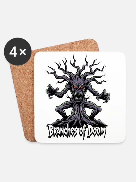 Branches of Doom – Dämonischer Baumgeist - Untersetzer (4er-Set) - Weiß