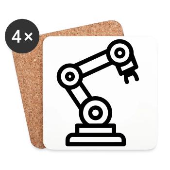 Roboterarm - Untersetzer (4er-Set) - Weiß - Vorne