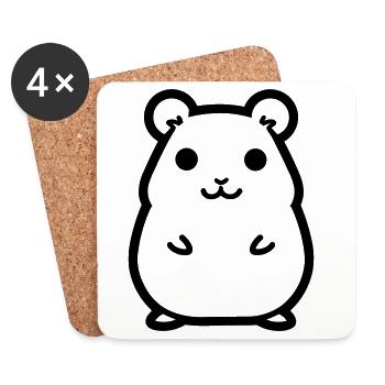 Hamster - Untersetzer (4er-Set) - Weiß - Vorne