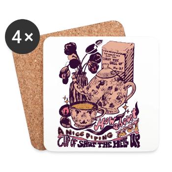CUP OF SHUT THE HELL UP - Coasters (set of 4) - white - Front