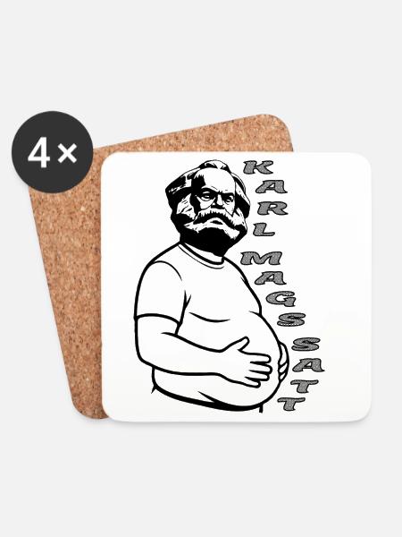 Karl Marx Fun Design karl mags satt - Untersetzer (4er-Set) - Weiß