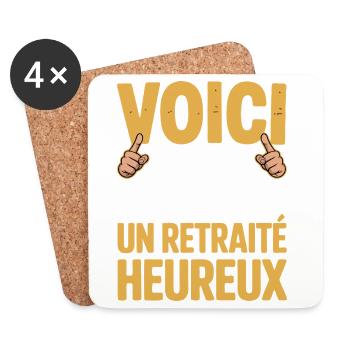 This is what a happy retiree looks like - Coasters (set of 4) - white - Front