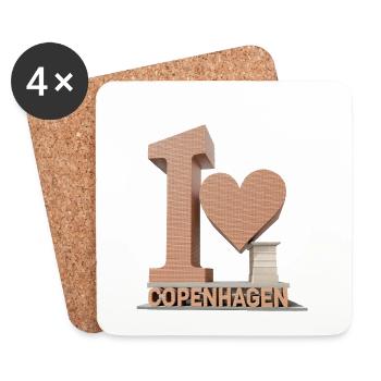 I Love Copenhagen – Architectural City Design - Untersetzer (4er-Set) - Weiß - Vorne